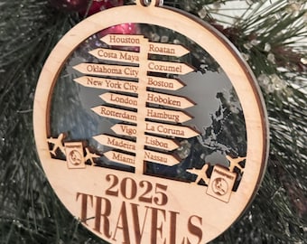 Personalized Travel Ornament, Adventure Gift, Journey Keepsake