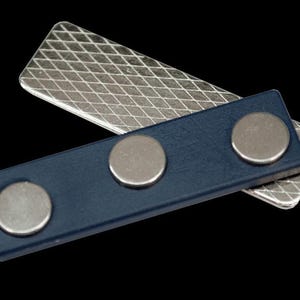 Extra Strong Magnet for Name Badges | 1/2" x 1-3/4" Blue Adhesive Magnetic Backing