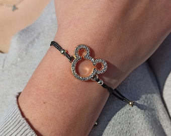 Pulsera de Mickey Mouse, pulsera dorada de Mickey, joyería de Mickey, regalo de Disney, icono de Mickey Mouse, regalo para ella, regalo para niños