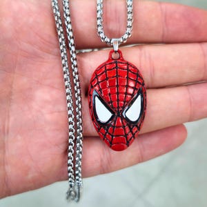 Spider-Man Stainless Steel Necklace, Peter Parker, Spider Super Hero Pendant