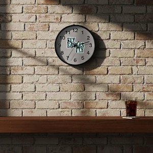 Fly Eagles Fly Wall Clock | Sports Decor | Wall Clock with Numbers | Philadelphia | Philly | Wall Art
