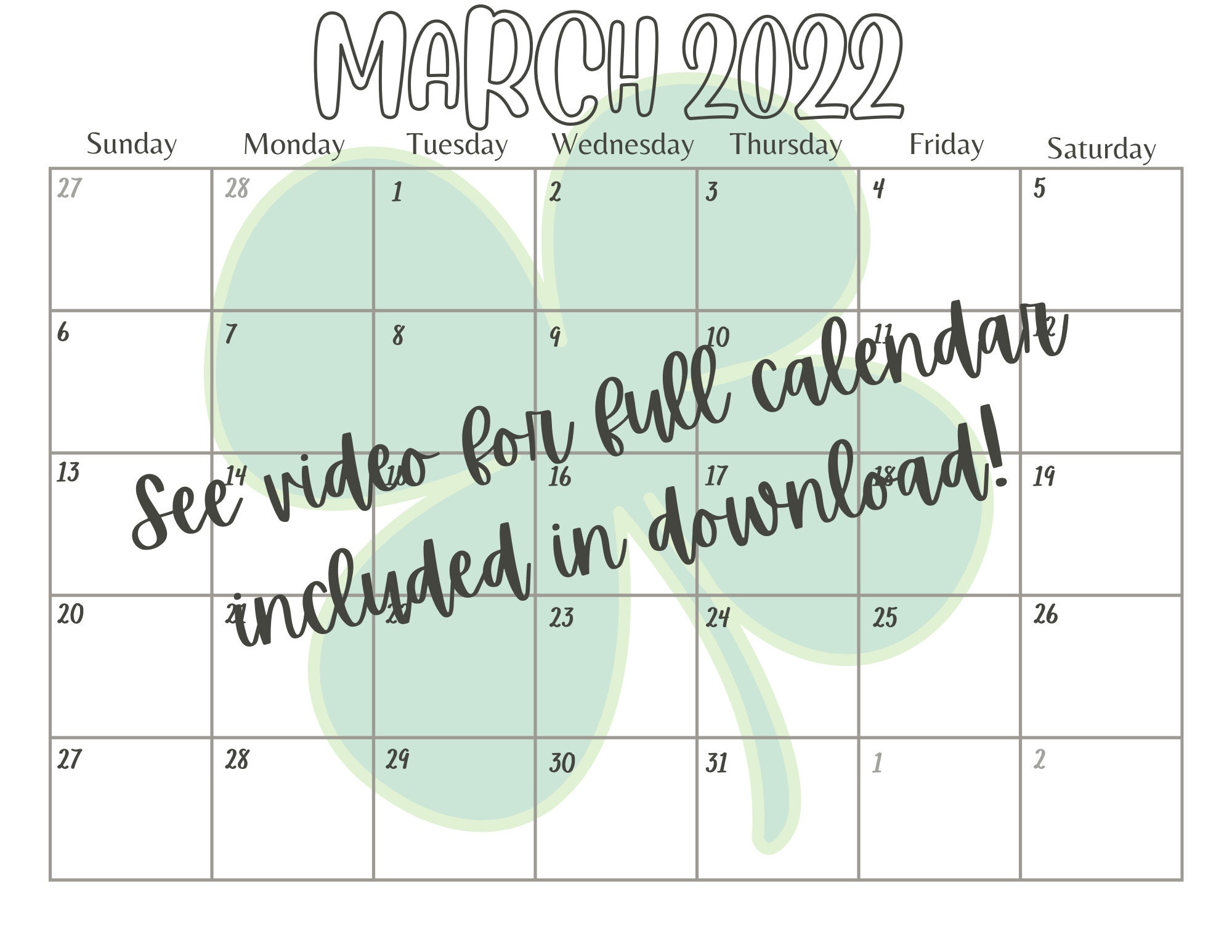 PRINTABLE 2022-2023 CALENDAR Full Year Themed Calendar Pdf - Etsy