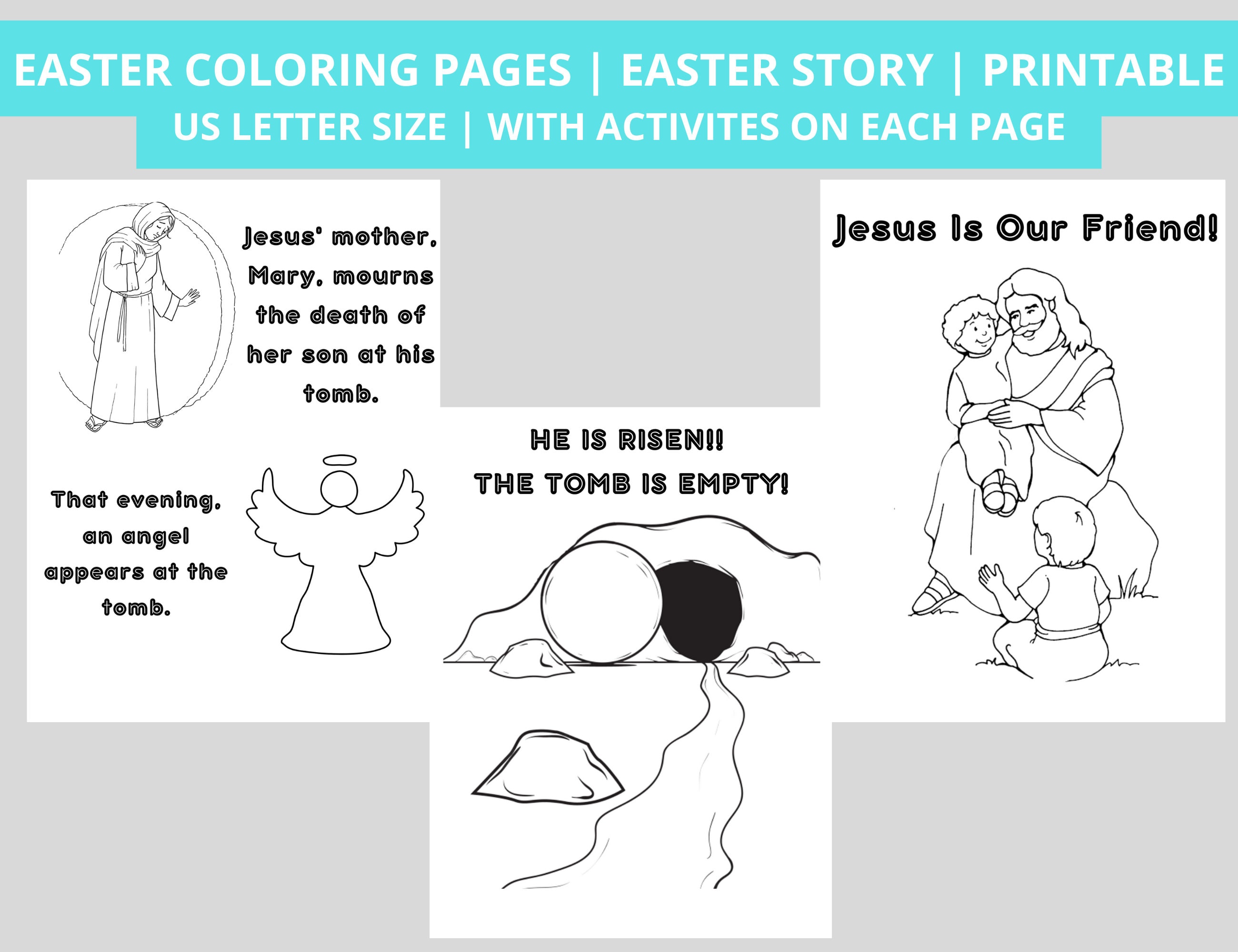 PRINTABLE EASTER COLORING Page Easter Coloring Book Easter Story ...