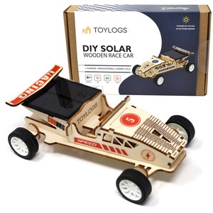Solar Wooden Race Model Car Kit Toy - STEM Projects for Kids DIY Science 3D Puzzle for Gift for Girls and Boys