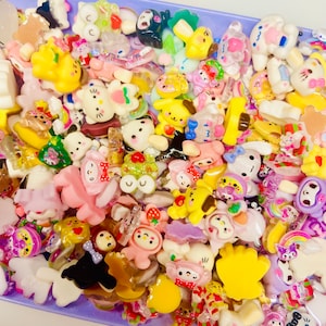 30 adornos para uñas con forma de pala: mezcla de gatitos y amigos kawaii