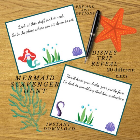 Mermaid Scavenger Hunt Surprise Trip Reveal - Etsy