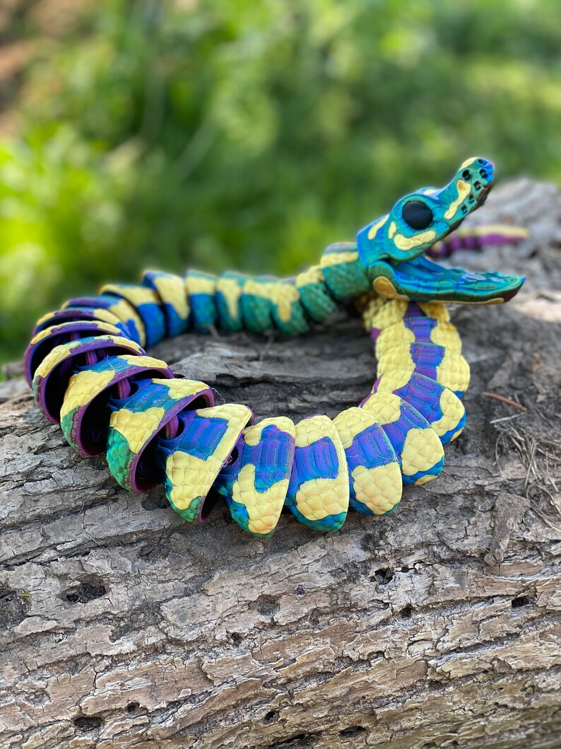 3D Printed Large Flexible Ball Python Toy Realistic and Flexible Snake ...