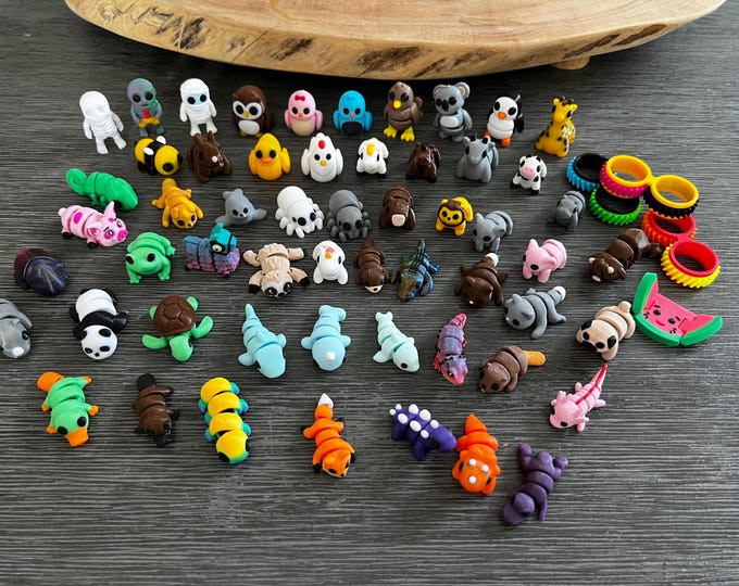 Micro Togs Assorted Micro 3D Printed Fidget Toys Bundle – Sensory Desk Toys for ...