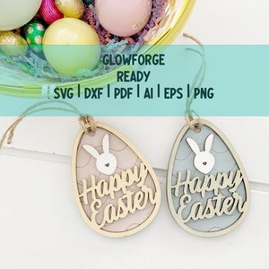 Easter Basket Tag File | Happy Easter | SVG Cut File | Laser File