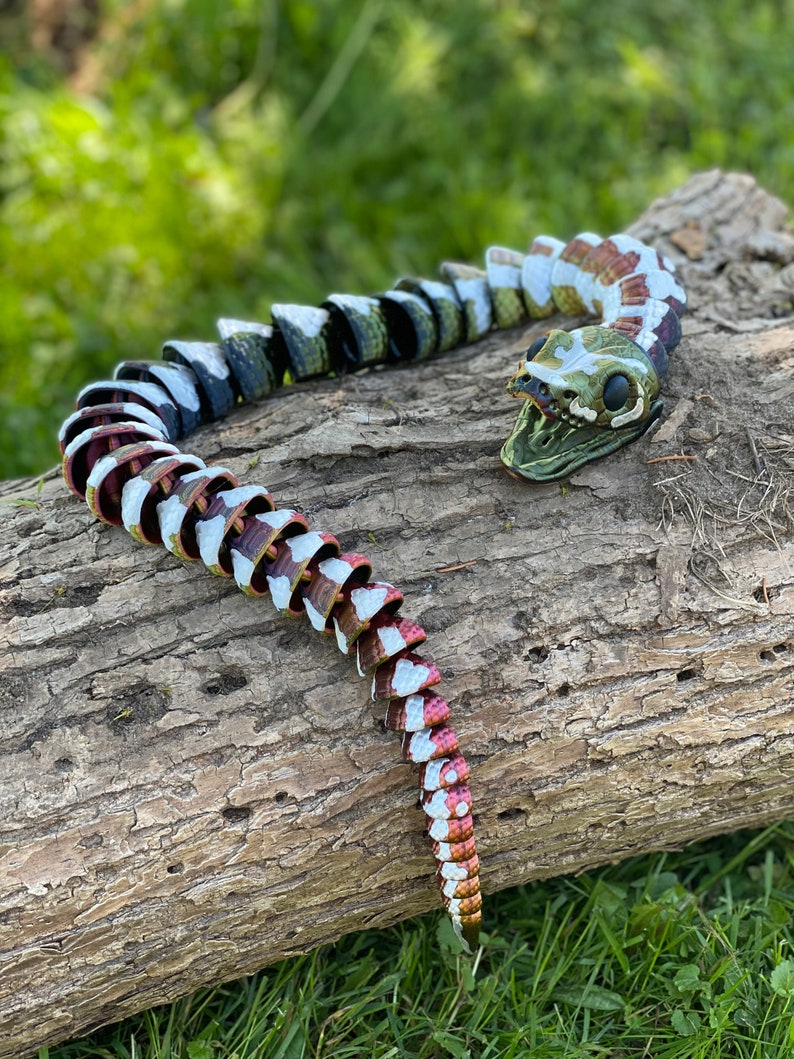 3D Printed Large Flexible Ball Python Toy Realistic and Flexible Snake ...