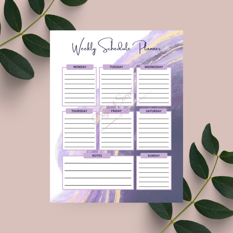 Weekly Planner Printable-weekly Productivity Planner-undated | Etsy