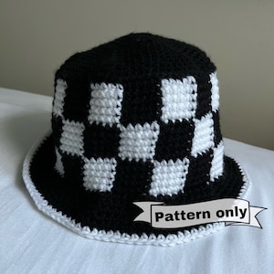 Crochet Checkered Bucket Hat Pattern