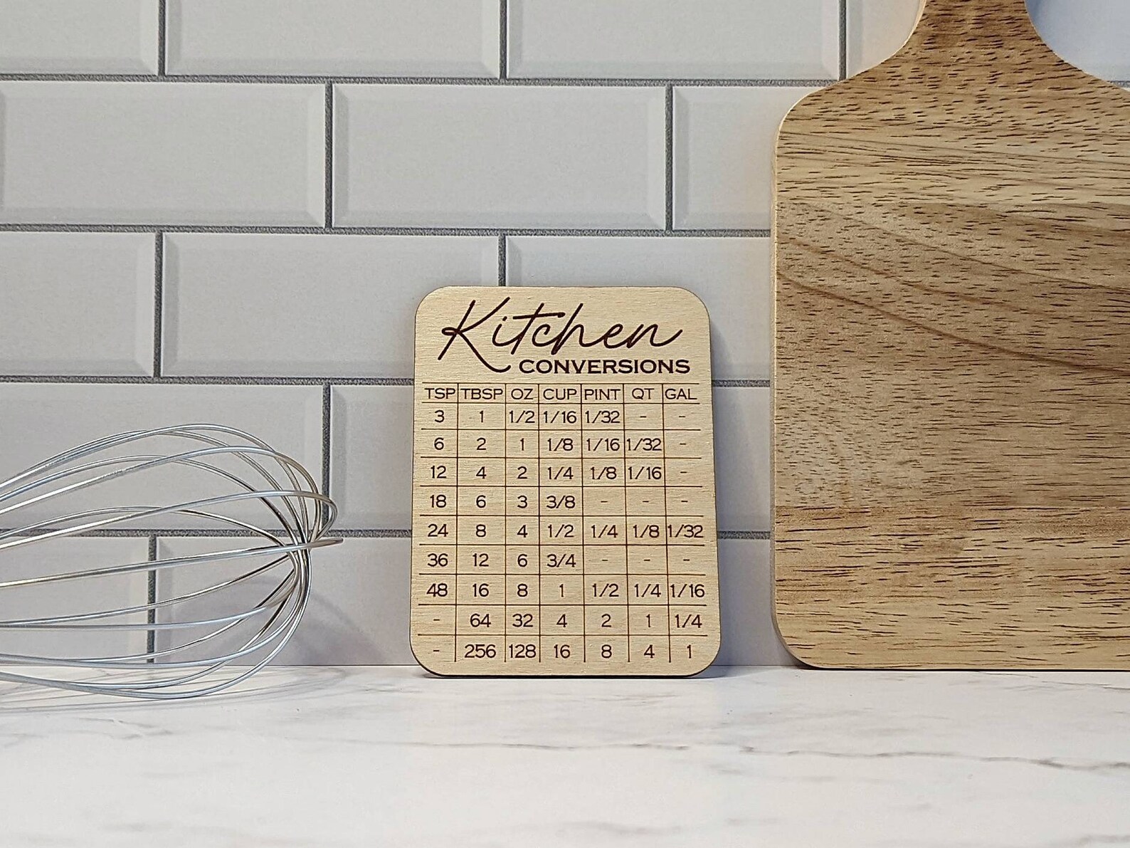 Kitchen Conversion Chart Wooden Fridge Magnet Engraved Wood - Etsy