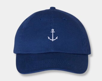 Anchor Hat, custom embroidered for summer vacation, sailors, and captains