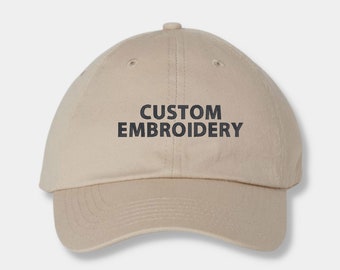 Custom Embroidered Baseball Cap for Men, Women | Your Text, Initials. Personalized Gifts for Him, Her. Choose cap color, thread color & font