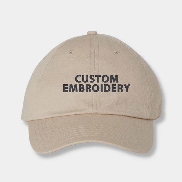 Custom Embroidered Baseball Cap for Men, Women | Your Text, Initials. Personalized Gifts for Him, Her. Choose cap color, thread color & font