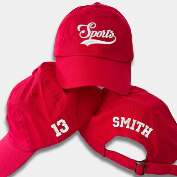 Custom Team Caps Embroidered for Baseball Coach Mom Dad or Teammates. Game Day Gift Idea for Sports Fans. Personalized Jersey Number Etsy