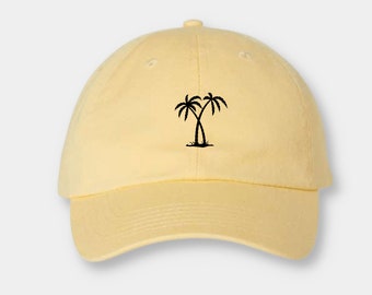 Palm Tree hat, custom embroidered for summer vacation for, beaches, and relaxation