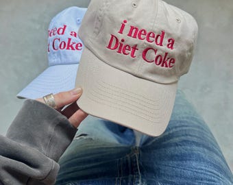 I need a diet coke cap. Custom embroidered Baseball Cap – Gift idea for caffeine lovers and Utah Moms.