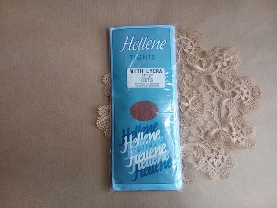 Vintage Hellene tights - colour "chiffon" brown/b… - image 1