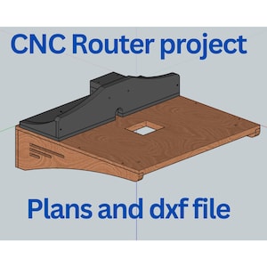 Router table with fence and dust collection CNC router CAD file (DXF)