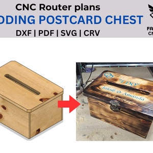 Plans de projet de routeur CNC. Coffret pour carte postale de mariage