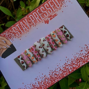 Gel Press On Nails | Custom Nails | Hand Painted Nail Art | Reusable Press Ons | Fake Glue On Nails | Comes With a Free Prep Kit