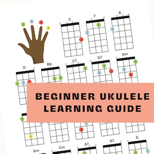 Beginner Ukulele Chords, Ukulele Learning Guide, Easy Ukulele Chords, Printable Ukulele Chord Guide