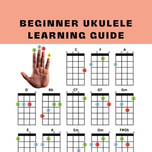 Beginner Ukulele Chords, Ukulele Learning Guide, Easy Ukulele Chords, Printable Ukulele Chord Guide