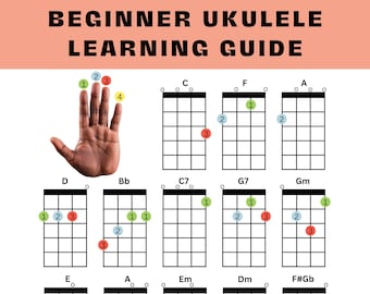 Beginner Ukulele Chords, Ukulele Learning Guide, Easy Ukulele Chords, Printable Ukulele Chord Guide