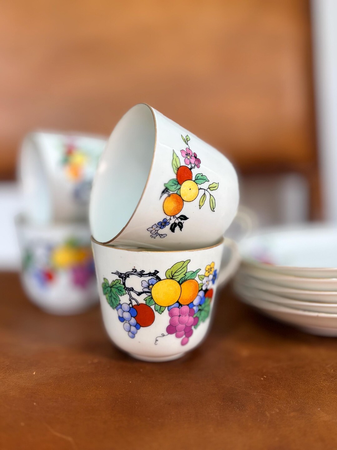 Vintage Bone China Czechoslovakia Tea Cups and Saucers Set of 5 - Etsy UK
