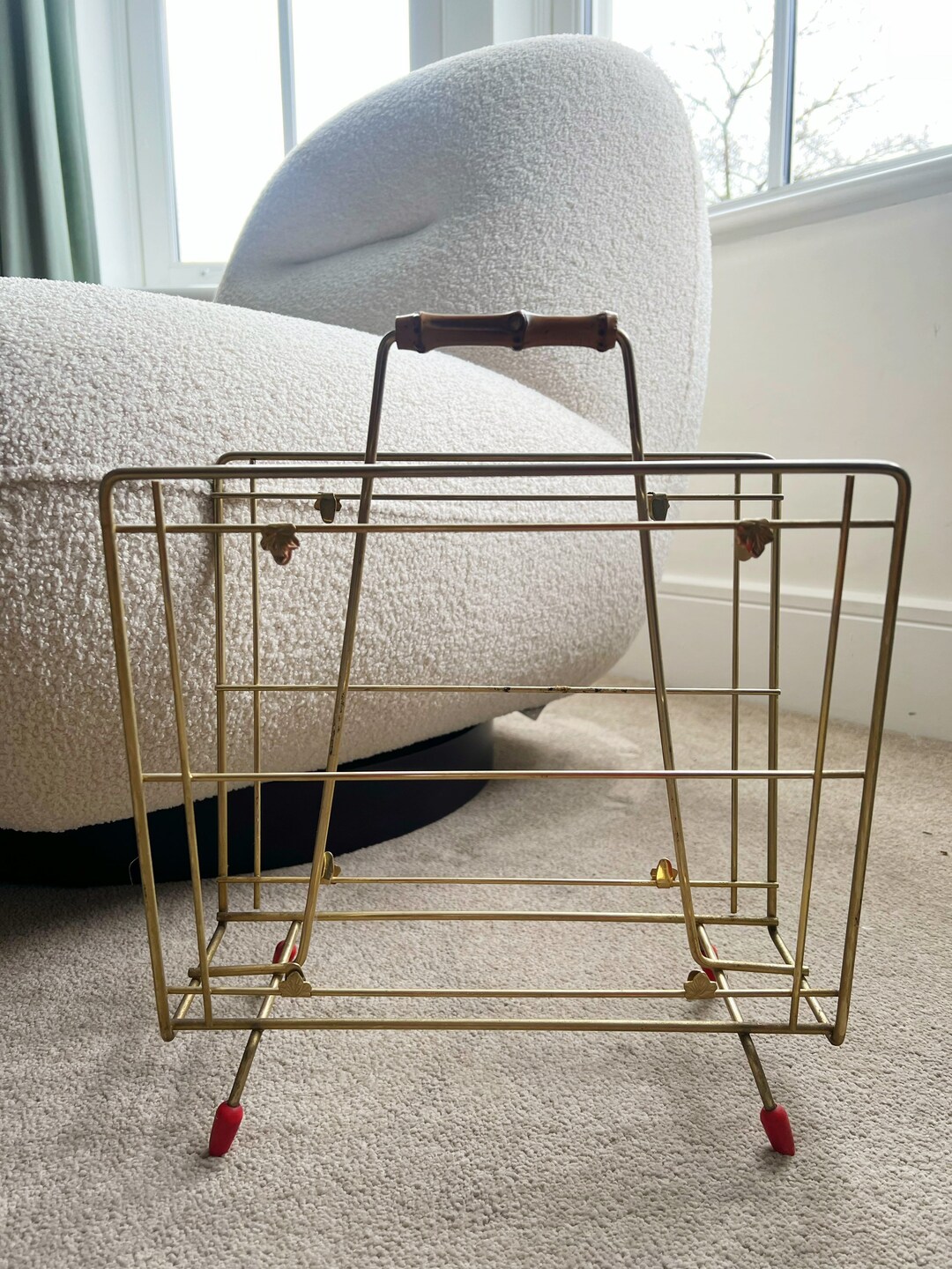 1950s Gold Magazine Rack Holder Etsy UK