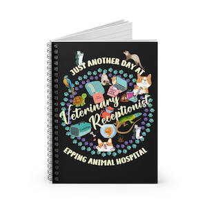 Customizable Veterinary Receptionist Notebook, Gift for Animal Hospital Reception staff, Pet Hospital Front desk Journal, Staff Appreciation