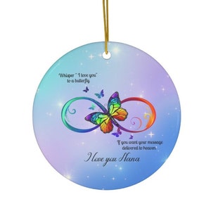 Personalized memorial Christmas Ornament, Customize an ornament for a lost loved one at Christmas, Message to heaven keepsake, In memory of