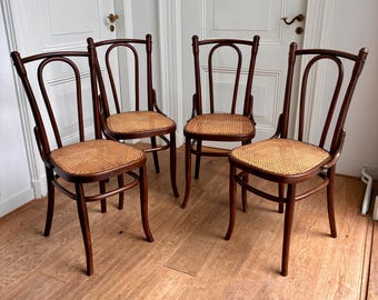 Ein Set aus 4 Vintage-Stühlen, Modell Fischel Nr. 110; 1920er Jahre