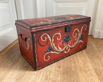 Antique large trunk - chest. Probably Bavaria or Austria