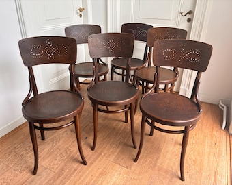 Set di 6 sedie Thonet n. 57/14 in legno curvato, autentiche.