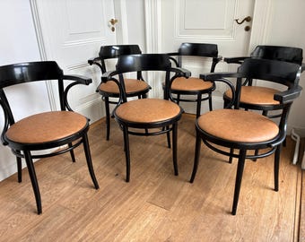 Set of 6 Vintage Thonet No 13 Bentwood Chairs With Armrests - Etsy