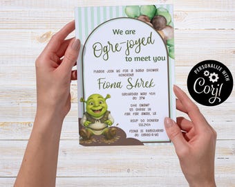 Ogre, Baby Shower Invitation, Editable Party Card (5x7) (Digital Download)