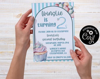 Zootopia Second Birthday Party Invitation, Editable Party Card (5x7) (Digital Download)