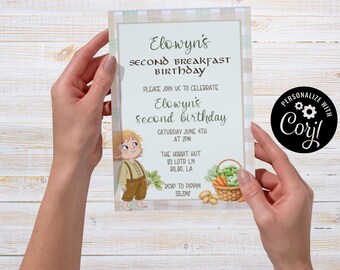 Second Birthday Invitation, Nerdy, Ring, Editable Party Card (5x7) (Digital Download)