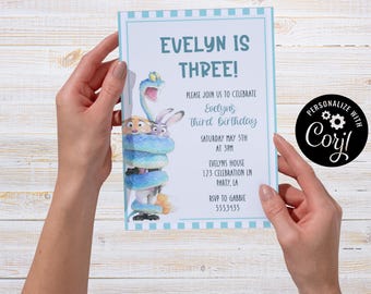 Zootopia Birthday Party Invitation, Editable Party Card (5x7) (Digital Download)