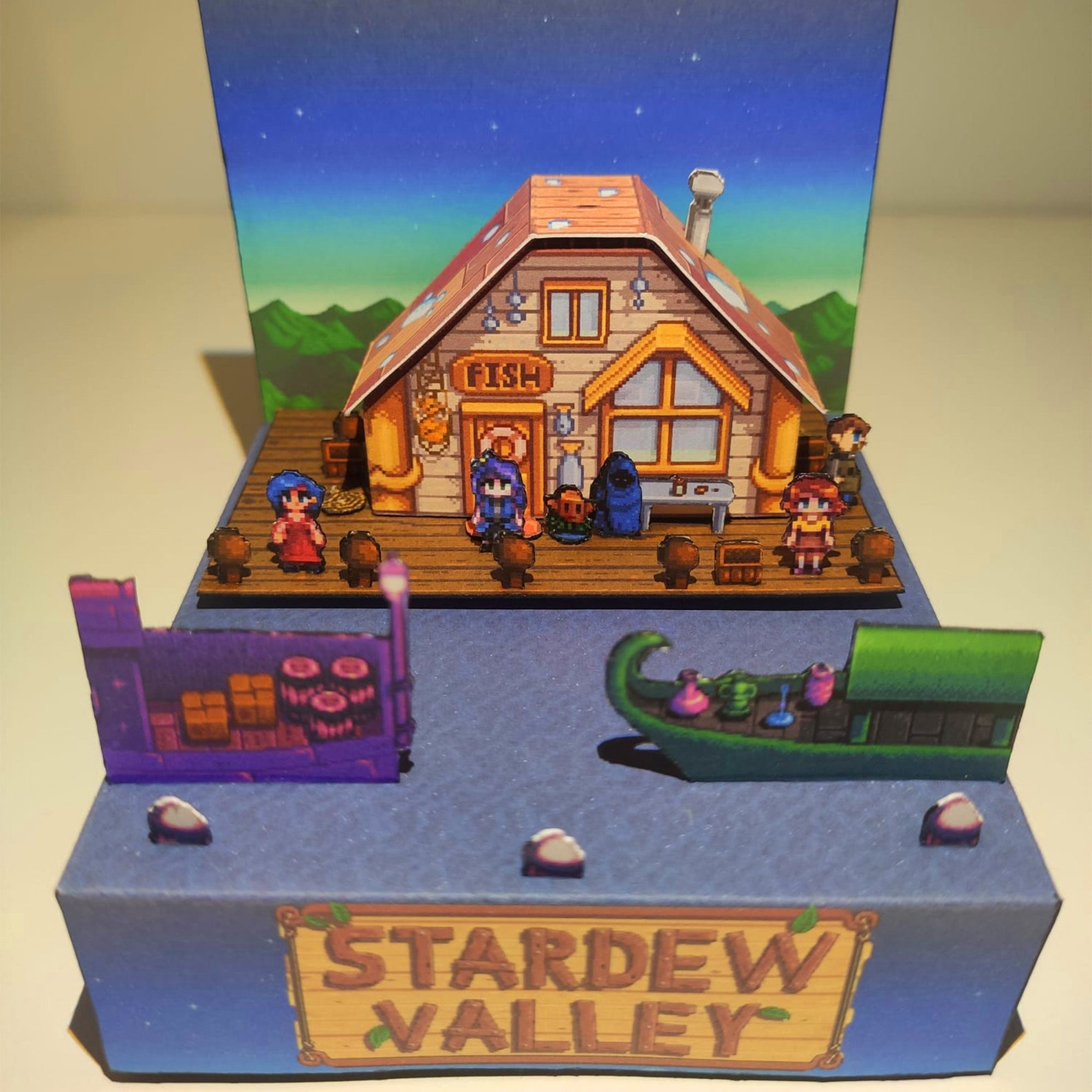 Stardew Valley Cube Diorama Marché de nuit Etsy France