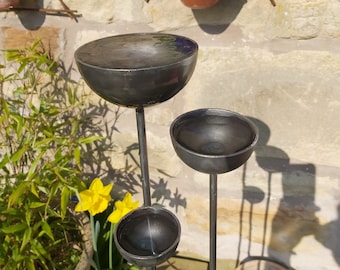 Handmade Steel Rain Catchers / Bird Feeders / Small, Medium & Large