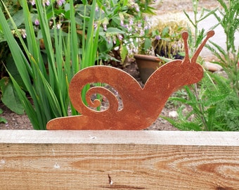 Metal Snail silhouette garden decoration / outdoor weathering steel snail / rusted corten steel garden gift