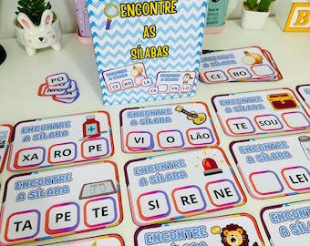 Encuentra las sílabas adecuadas: juego de alfabetización en portugués para imprimir y aprender