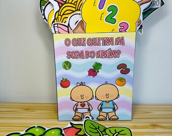 Actividad imprimible para preescolar/escolar con la canción "Sopa" de Palavra Cantada