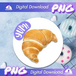 Croissant PNG | Dessert Clipart | Kitchen | Sublimation PNG | Instant Digital Download