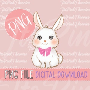 Cute Baby Bunny PNG | Hand-Drawn | Bunny Lover | Nursery Decor | Sublimation PNG | Instant Digital Download