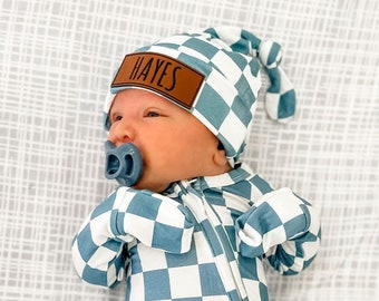 Newborn Baby Outfit | Bamboo Checkerboard | GOKO Baby Zippy | Take Home Outfit | Baby Boy Clothes | Newborn Coming Home Outfit | Baby Girl